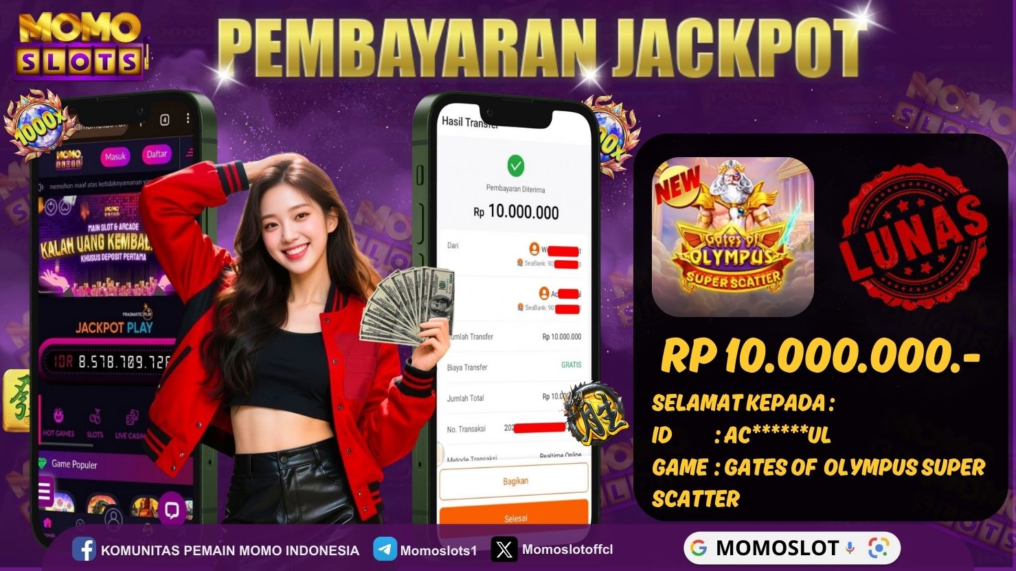 MOMOSLOTS JACKPOT SLOT GATES OF  OLYMPUS SUPER SCATTER